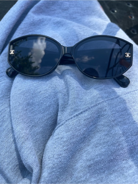 CHANEL Accessories - CHANEL Black Sunglasses with gold and silver CC Accents